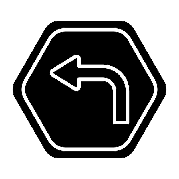 Diseño vectorial Estilo del icono de giro a la izquierda