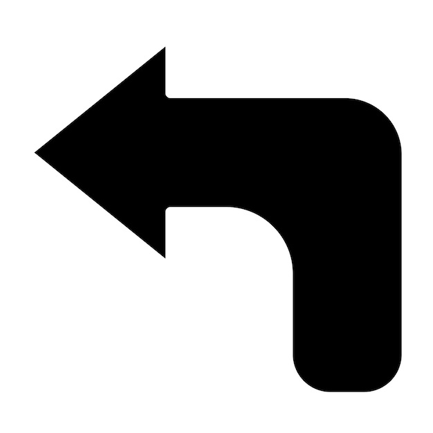 Diseño vectorial Estilo del icono de giro a la izquierda