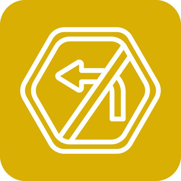 Diseño vectorial sin estilo de icono de giro a la izquierda