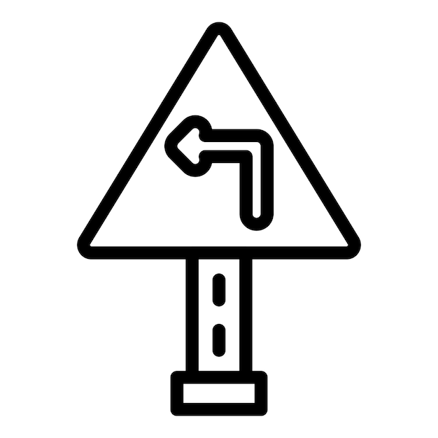 Diseño vectorial Estilo del icono de giro a la izquierda
