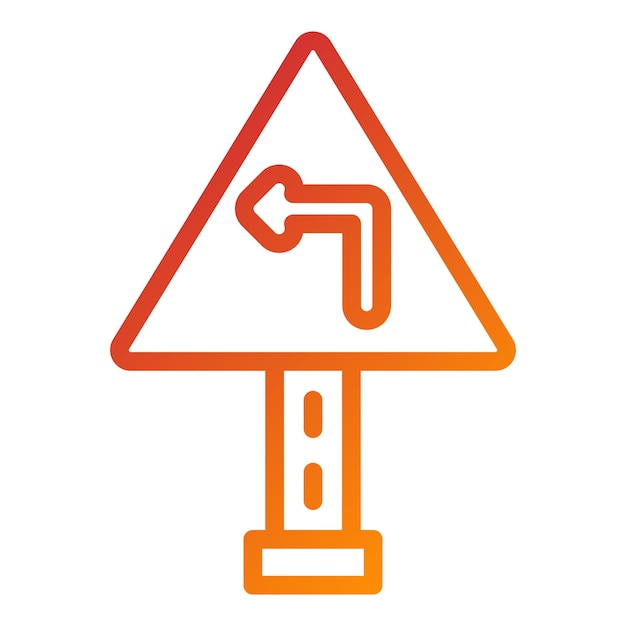 Diseño vectorial Estilo del icono de giro a la izquierda