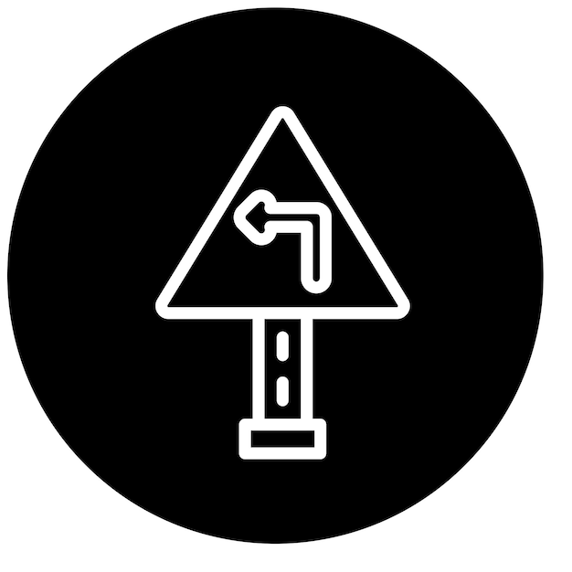 Diseño vectorial Estilo del icono de giro a la izquierda