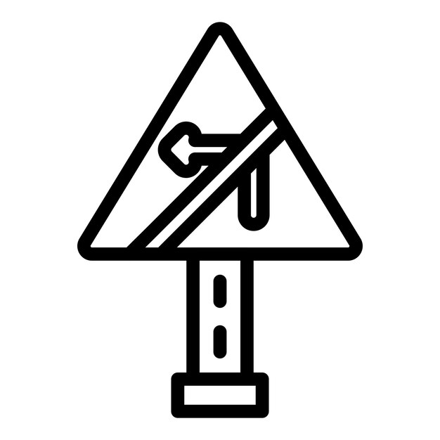 Diseño vectorial sin estilo de icono de giro a la izquierda
