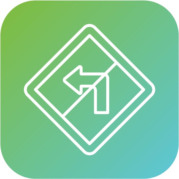 Diseño vectorial sin estilo de icono de giro a la izquierda