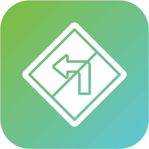 Diseño vectorial sin estilo de icono de giro a la izquierda