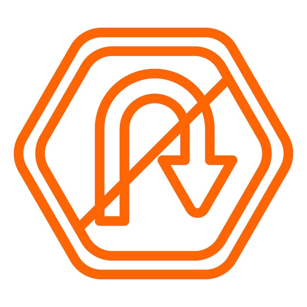 Diseño vectorial sin estilo de icono de giro en U