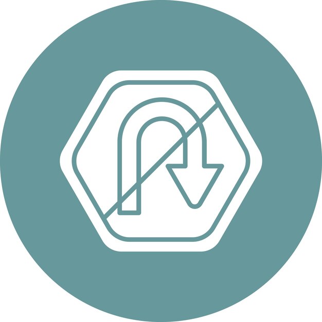 Diseño vectorial sin estilo de icono de giro en U