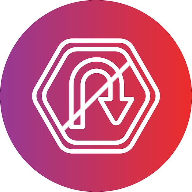 Diseño vectorial sin estilo de icono de giro en U