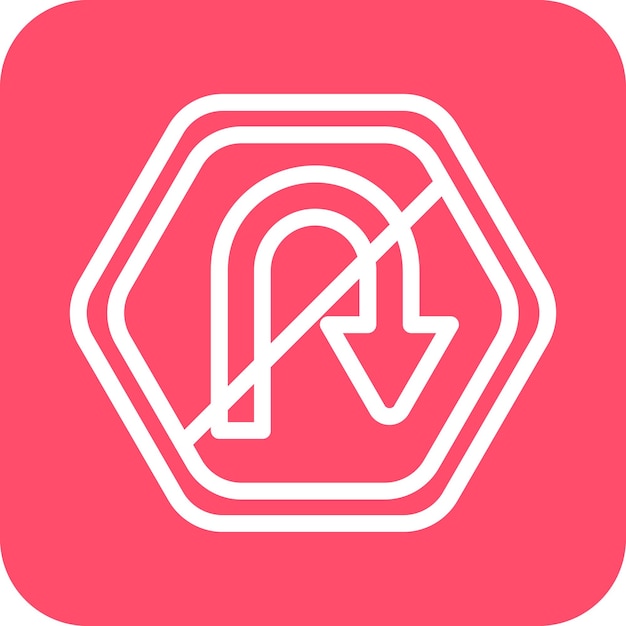 Diseño vectorial sin estilo de icono de giro en U