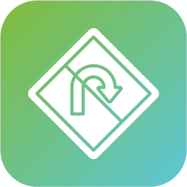 Diseño vectorial sin estilo de icono de giro en U