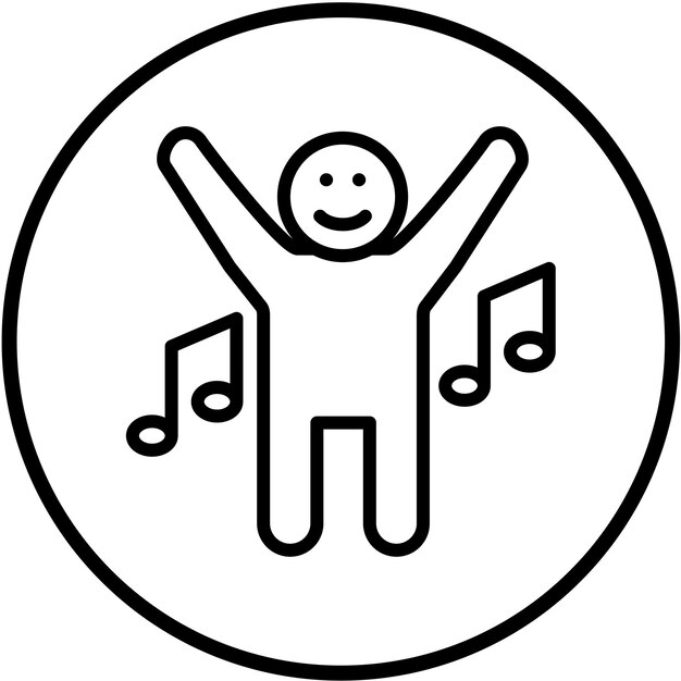 Diseño vectorial del estilo del icono de Glee