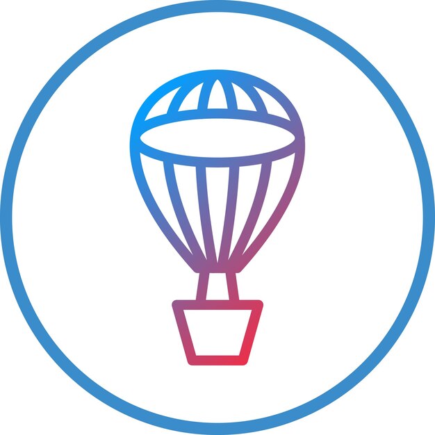 Diseño vectorial de estilo de icono de globo de aire caliente