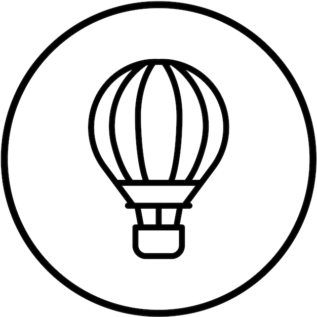 Diseño vectorial de estilo de icono de globo de aire caliente