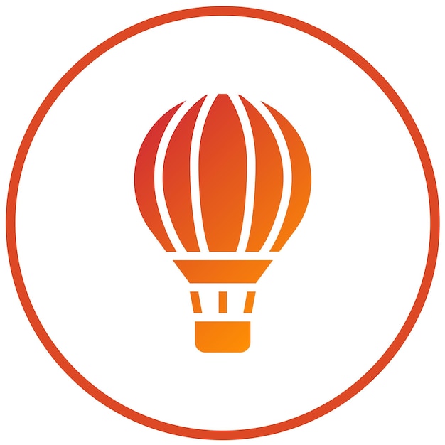Diseño vectorial de estilo de icono de globo de aire caliente