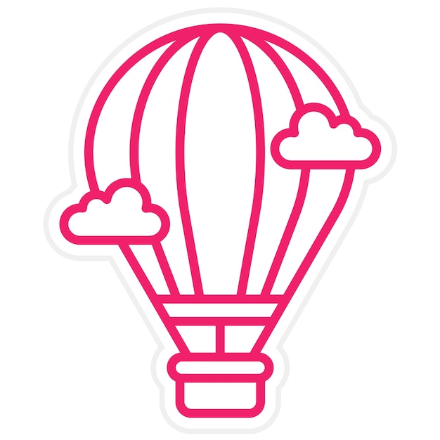 Diseño vectorial de estilo de icono de globo de aire caliente