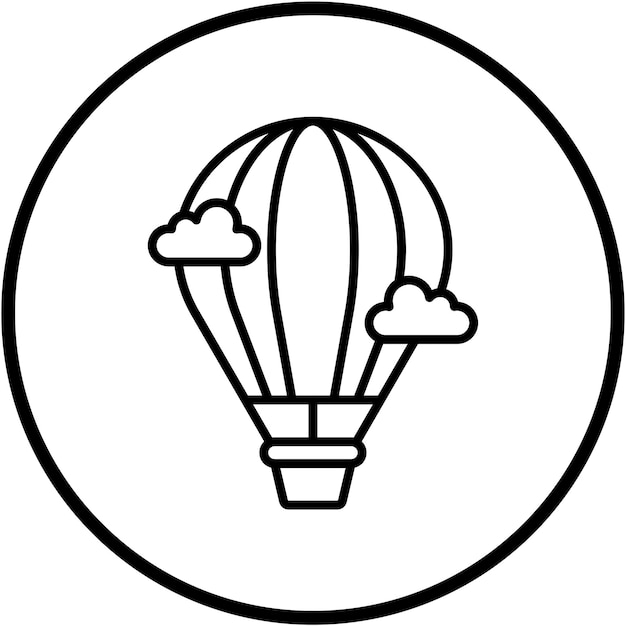 Diseño vectorial de estilo de icono de globo de aire caliente