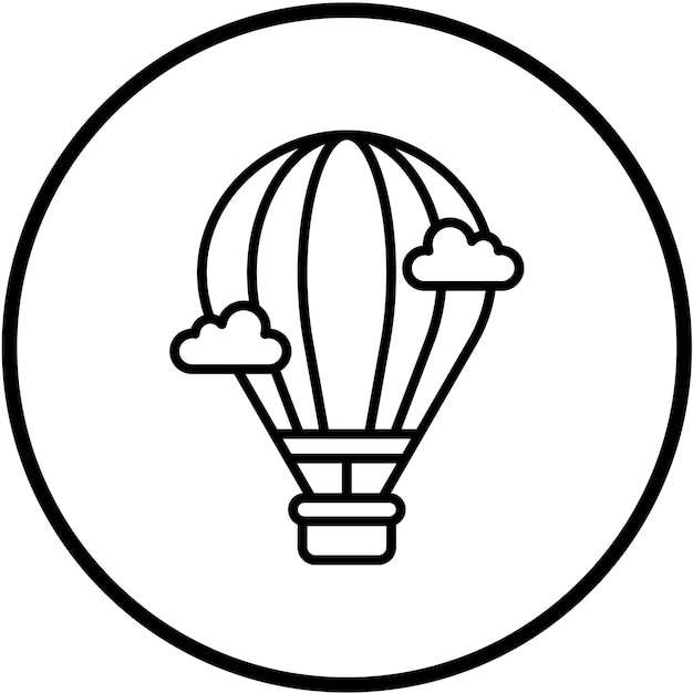 Diseño vectorial de estilo de icono de globo de aire caliente