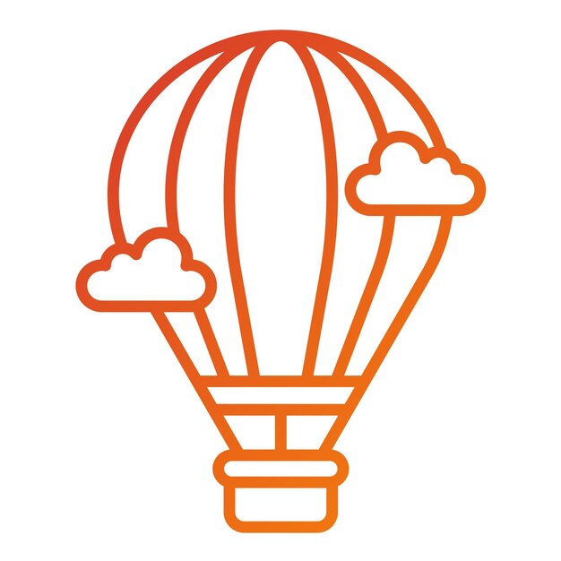 Diseño vectorial de estilo de icono de globo de aire caliente