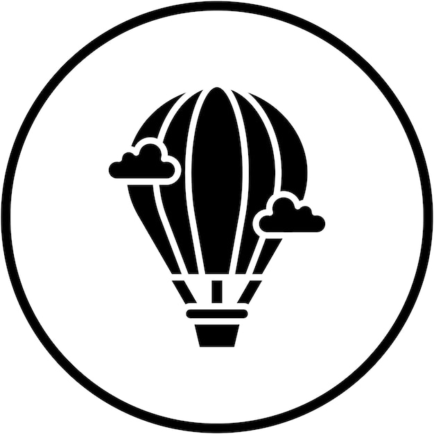 Diseño vectorial de estilo de icono de globo de aire caliente