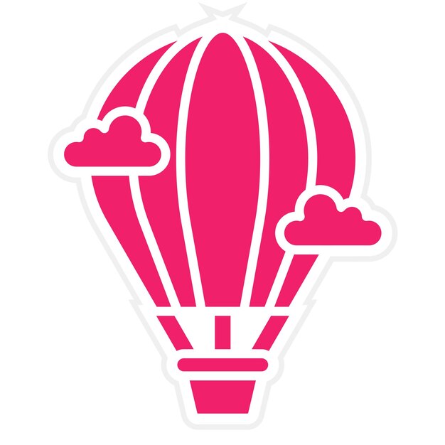 Diseño vectorial de estilo de icono de globo de aire caliente