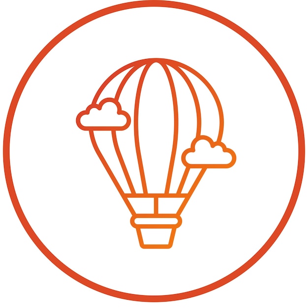 Diseño vectorial de estilo de icono de globo de aire caliente