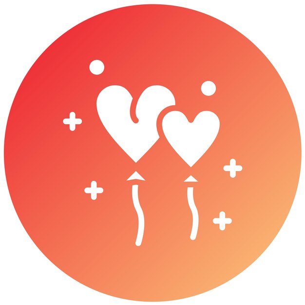 Diseño vectorial del estilo del icono del globo del corazón