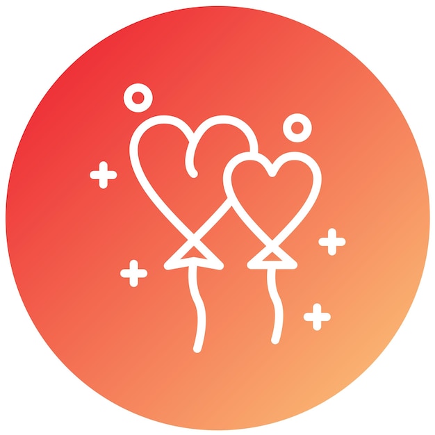 Diseño vectorial del estilo del icono del globo del corazón