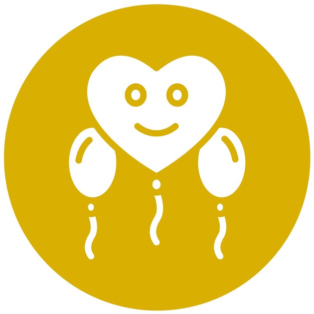 Diseño vectorial del estilo del icono del globo del corazón