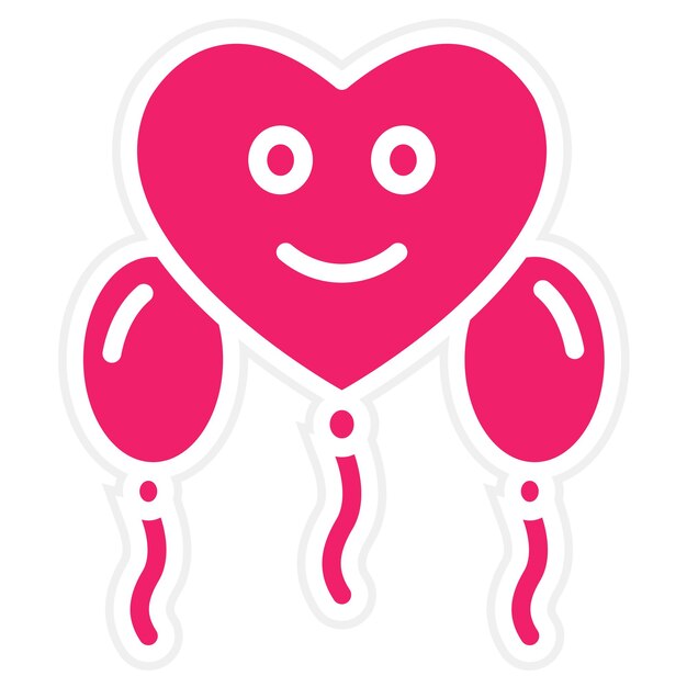 Diseño vectorial del estilo del icono del globo del corazón
