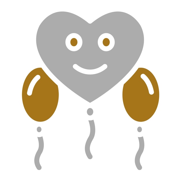 Diseño vectorial del estilo del icono del globo del corazón