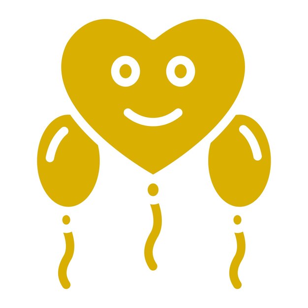 Diseño vectorial del estilo del icono del globo del corazón