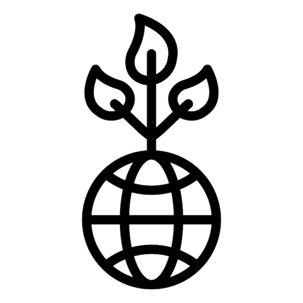 Diseño vectorial Estilo del icono del globo ecológico