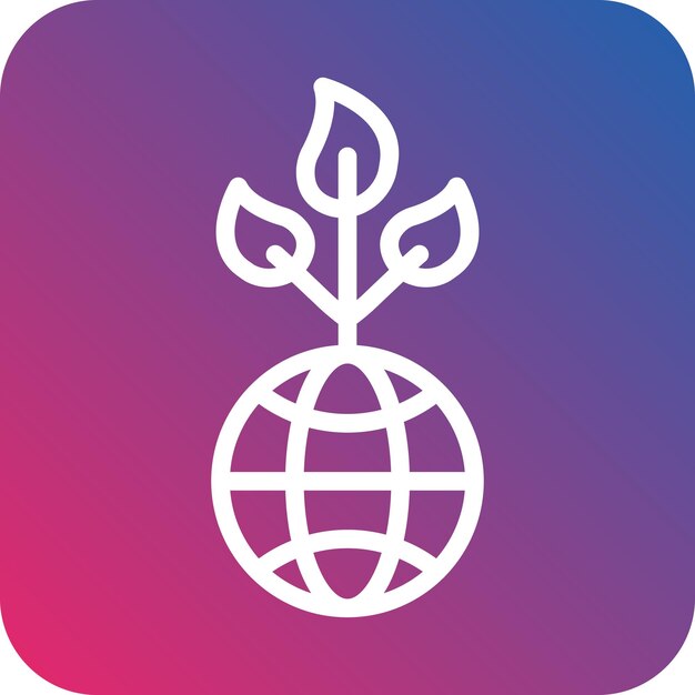 Diseño vectorial Estilo del icono del globo ecológico
