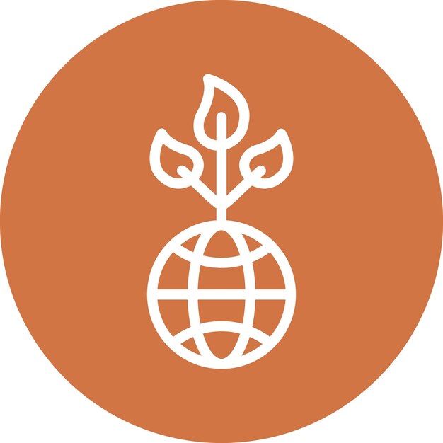 Diseño vectorial Estilo del icono del globo ecológico