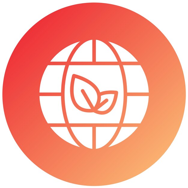 Diseño vectorial Estilo del icono del globo ecológico