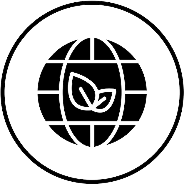 Diseño vectorial Estilo del icono del globo ecológico