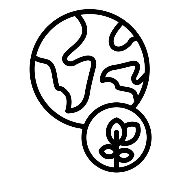 Diseño vectorial Estilo del icono del globo ecológico