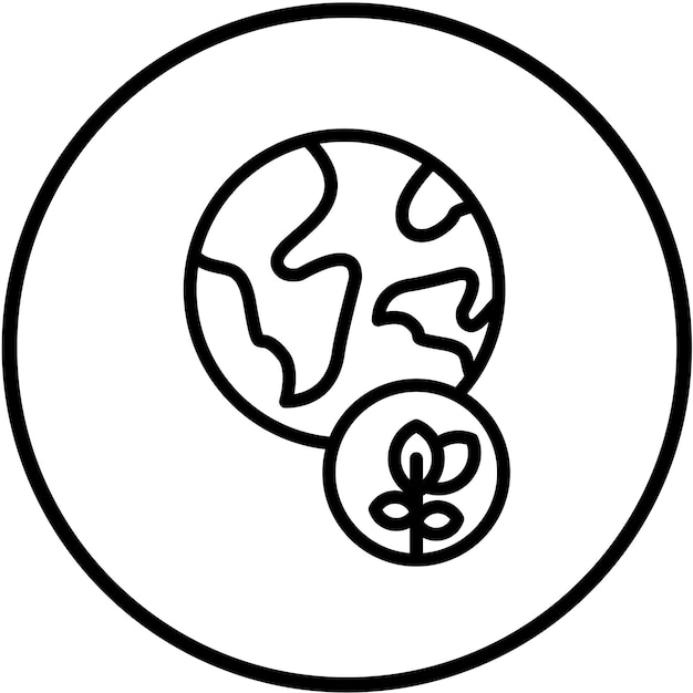 Diseño vectorial Estilo del icono del globo ecológico