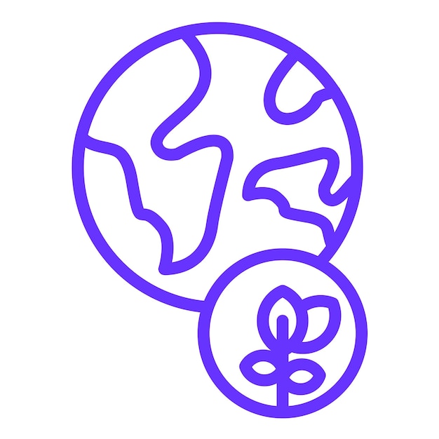 Diseño vectorial Estilo del icono del globo ecológico