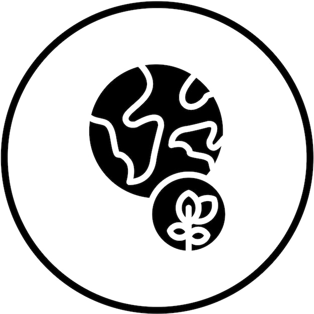 Diseño vectorial Estilo del icono del globo ecológico