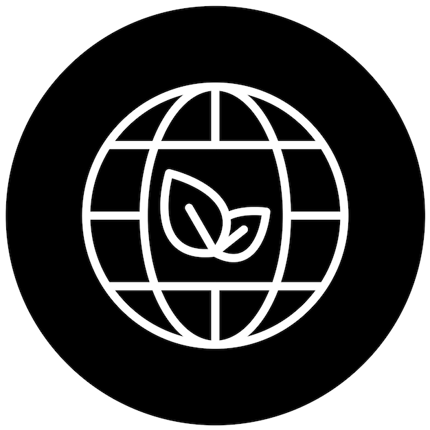 Diseño vectorial Estilo del icono del globo ecológico