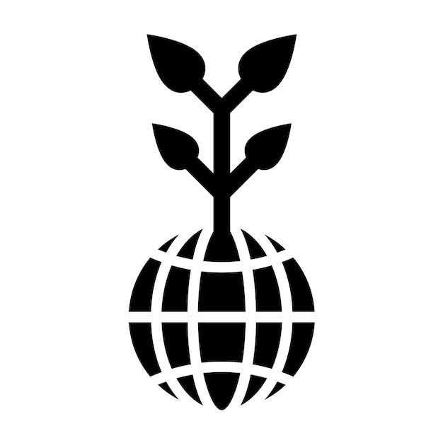 Diseño vectorial Estilo del icono del globo ecológico