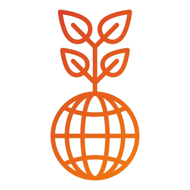 Diseño vectorial Estilo del icono del globo ecológico