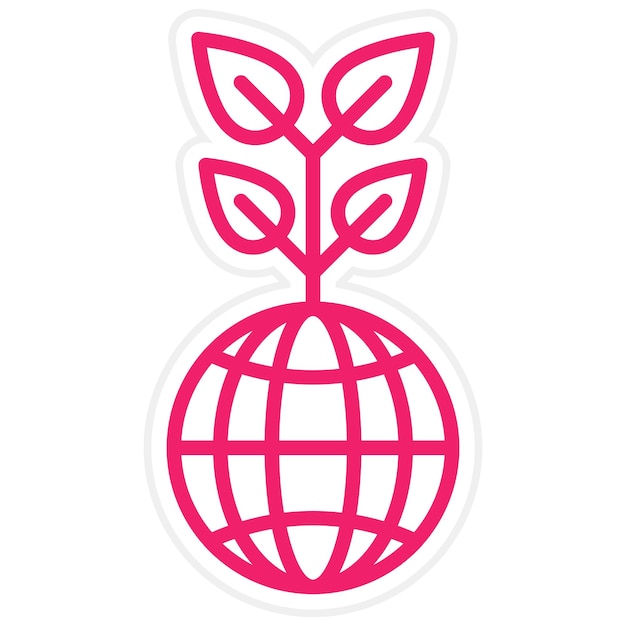 Diseño vectorial Estilo del icono del globo ecológico