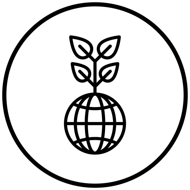 Diseño vectorial Estilo del icono del globo ecológico