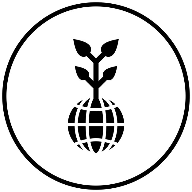 Diseño vectorial Estilo del icono del globo ecológico