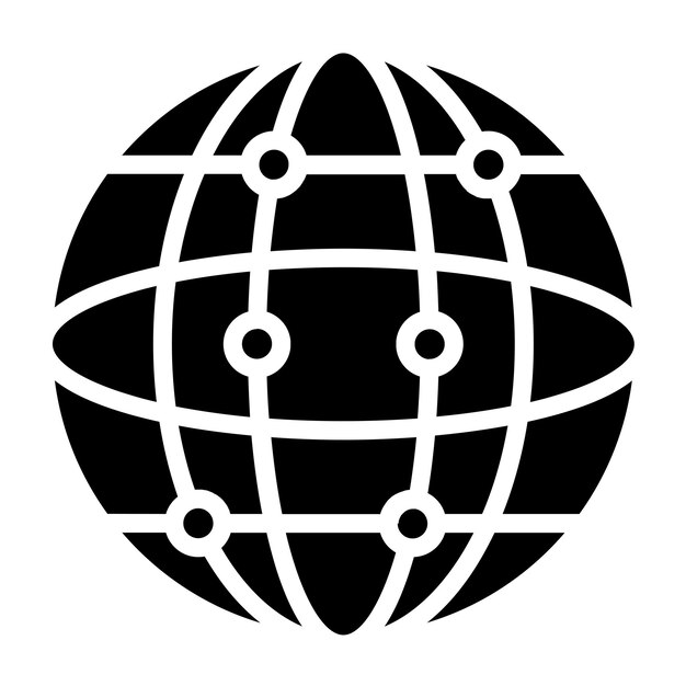 Diseño vectorial del estilo del icono del globo tecnológico