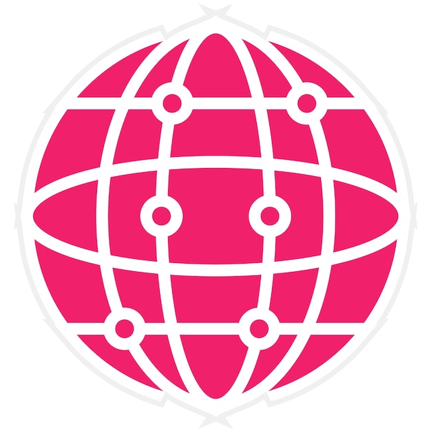 Diseño vectorial del estilo del icono del globo tecnológico