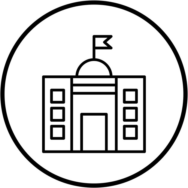 Diseño vectorial Estilo del icono del gobierno