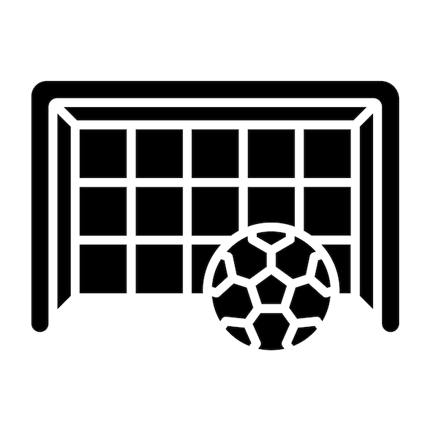 Diseño vectorial del estilo del icono del gol de fútbol